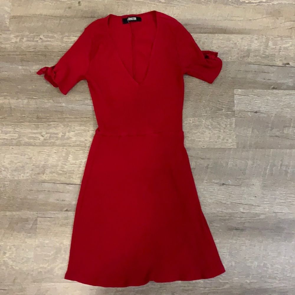 Reformation stretch red dress